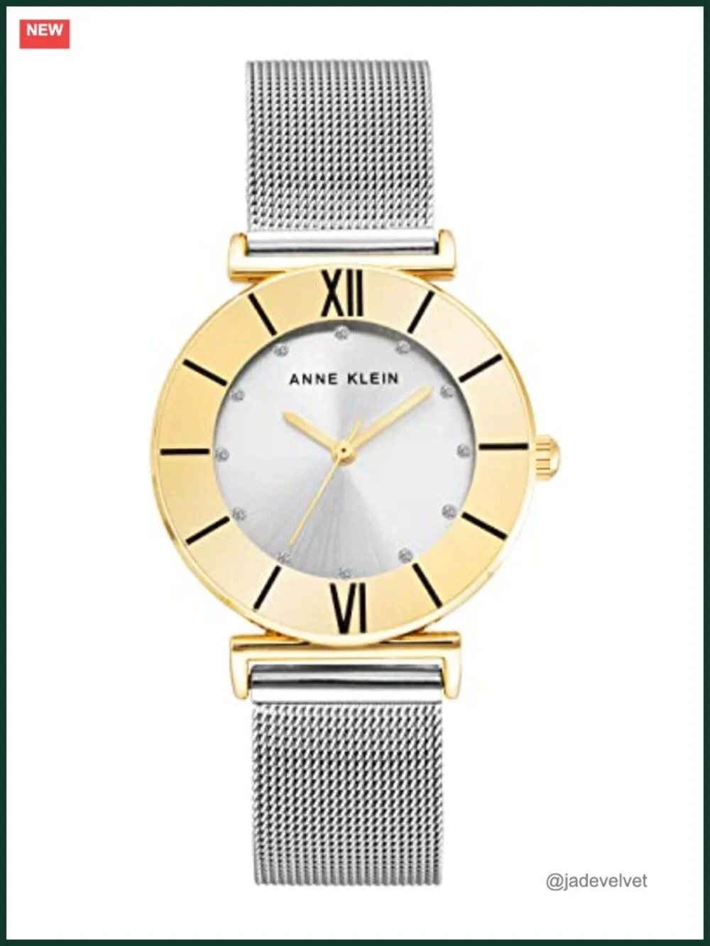Anne Klein Women's Glitter Accented Mesh Bracelet Watch